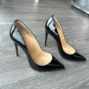 Christian Louboutin Pigalle Follies 100mm Pump Patent Black Size 37.5